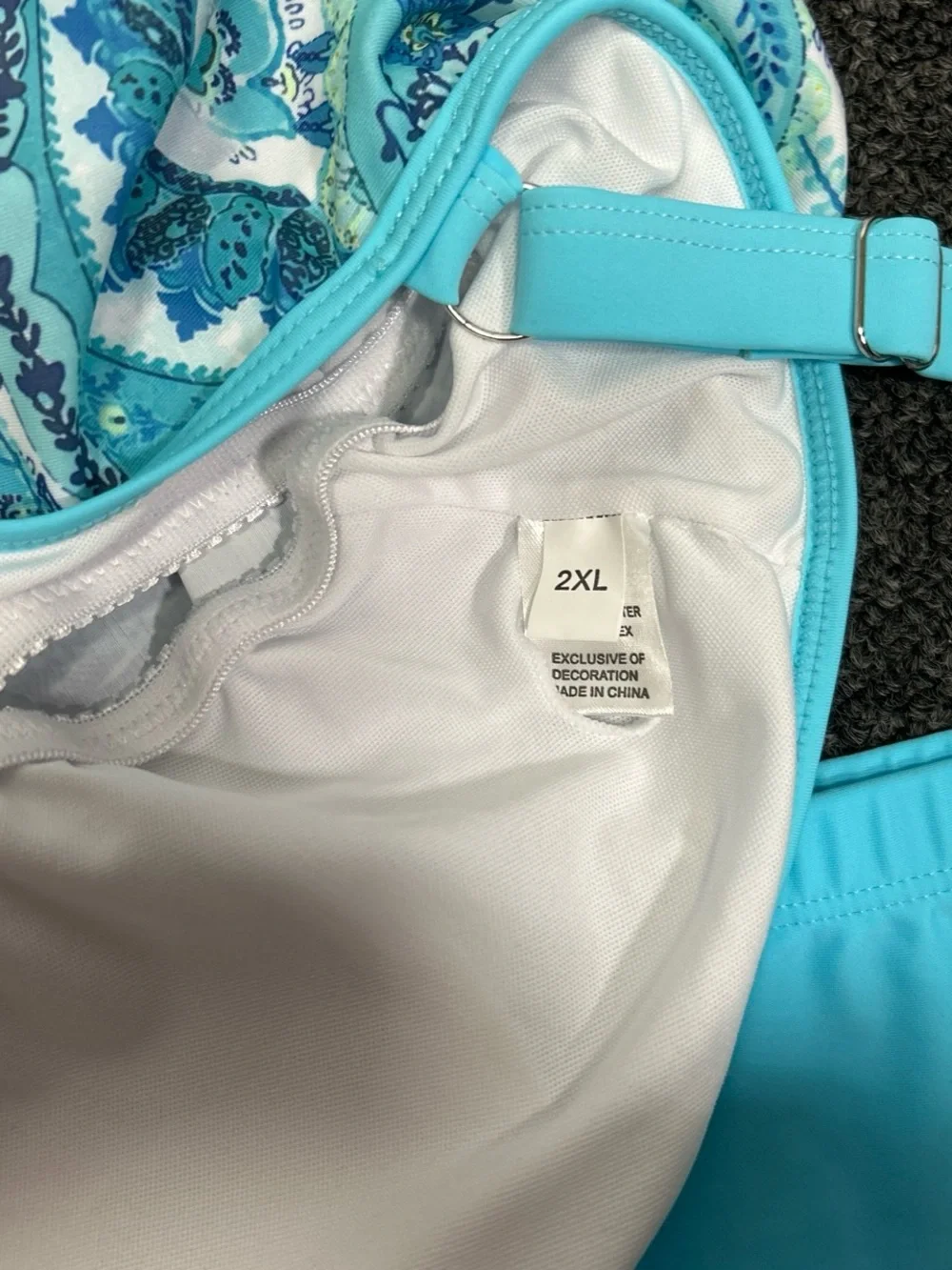 Paisley Tankini with Turquoise Swim Shorts - Unbranded